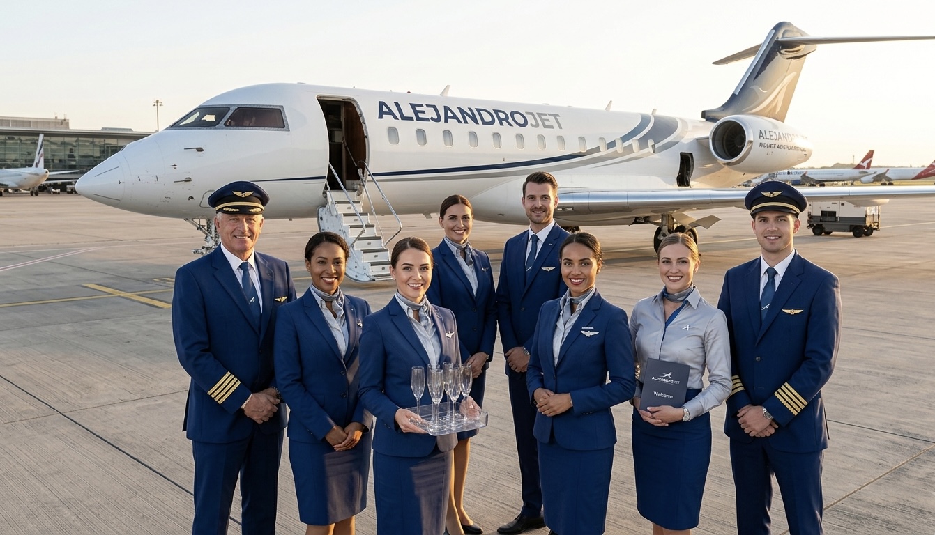ALEJANDROJET flight crew in front of an aircraft